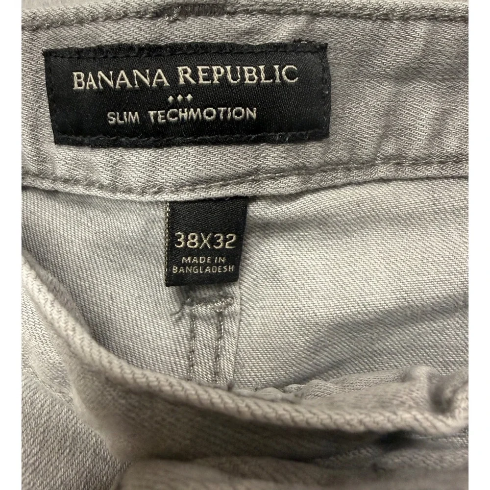Banana Republic Slim Techmotion Jeans Mens 38x32 Gray Excellent Stretch Pants